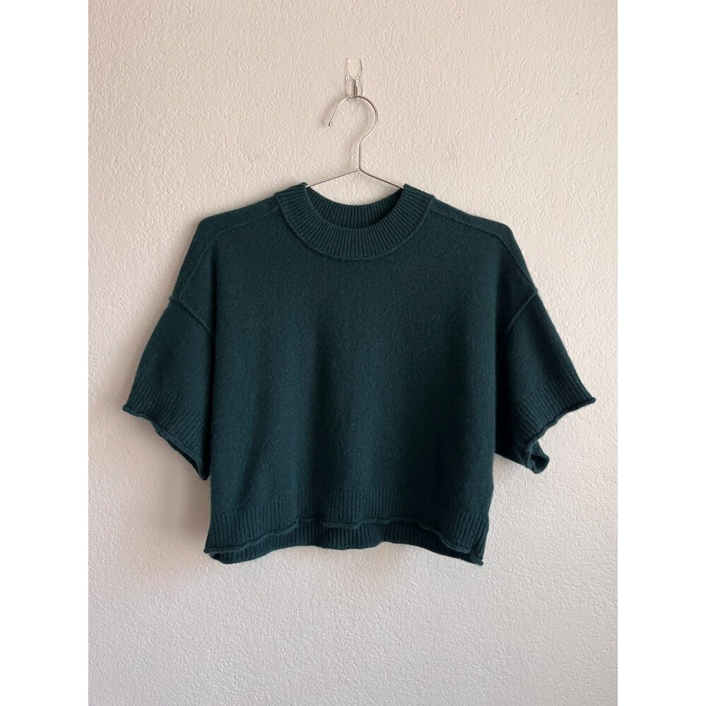 by Anthropologie The Goldie Crew-Neck Cashmere Sweater in Dark Teal Size SMALL